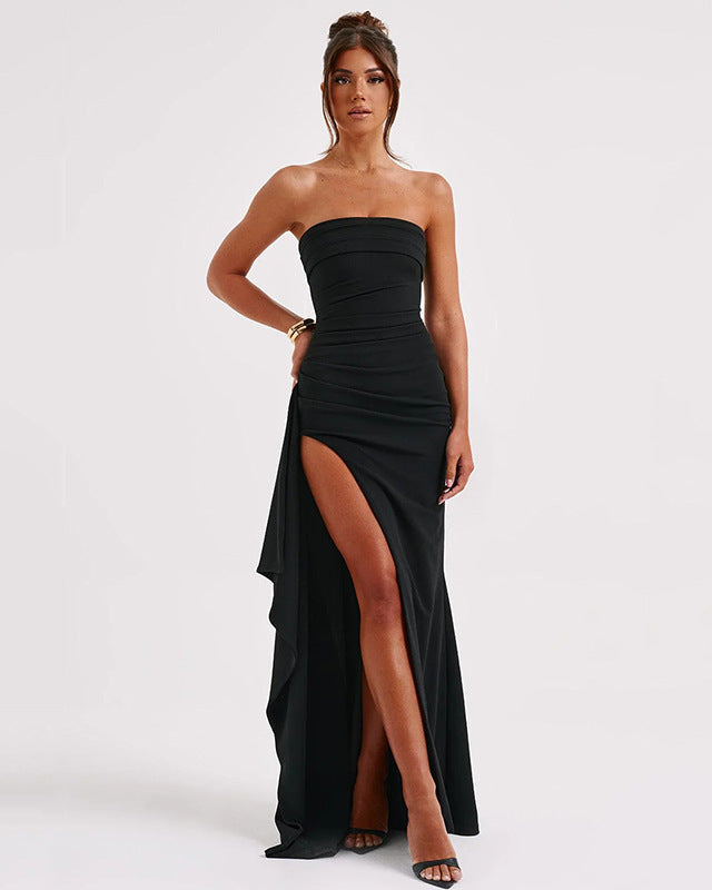 Mia Strapless High Split Maxi Dress