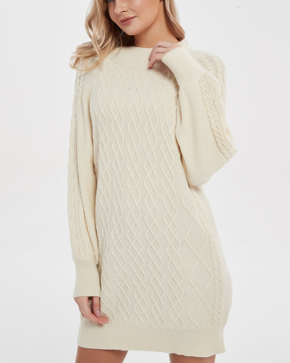 Zoe Cable Knit Sweater Dress